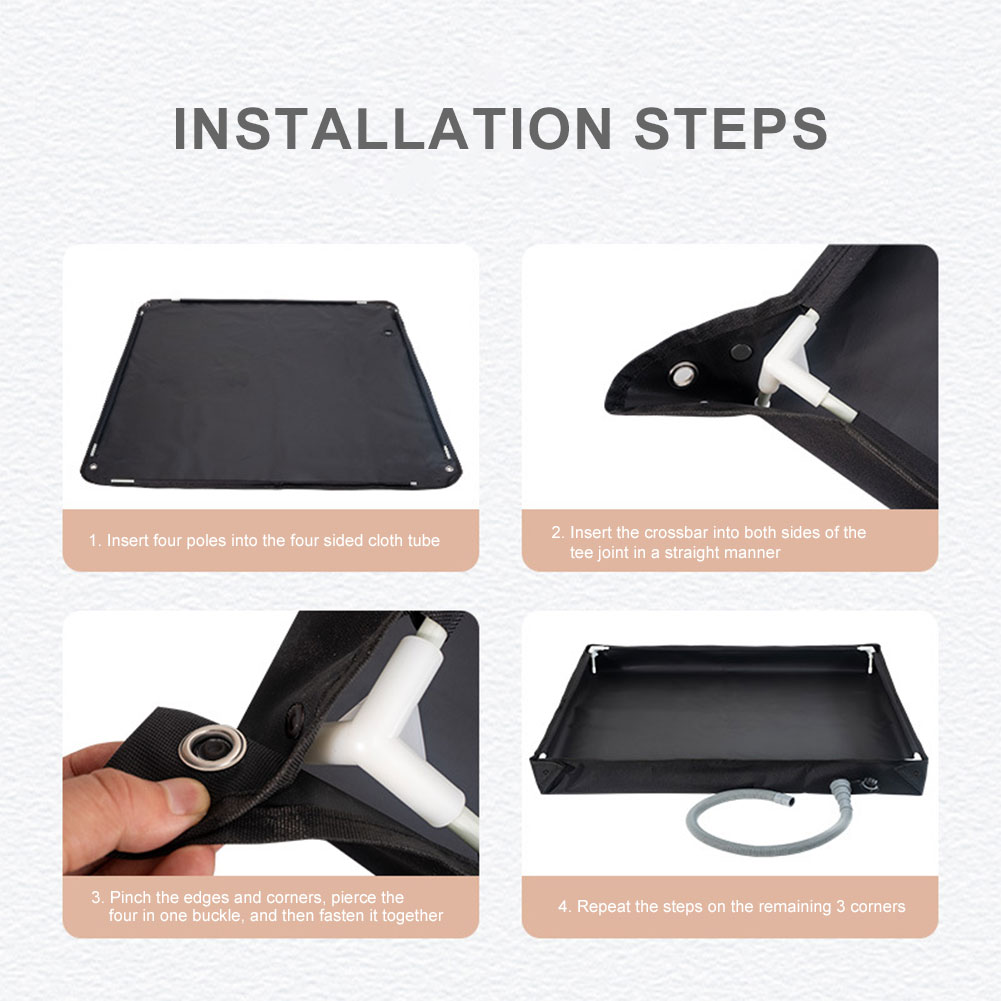 Bærbar campingbruserbund med afløbsslange campingbrusetelt gulvbund udendørs teltbruserbund til indendørs og udendørs brug