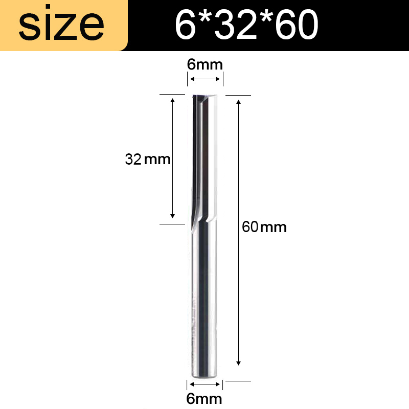 Vsharp carbure de tungstène 3.175 4 6 8 10mm tige 2 cannelures fraise en bout droit CNC fraise bois dur MDF gravure routeur peu: 9 mm