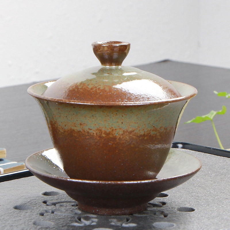 Kinesiska teservis turee gaiwan vintage lera tekoppar uppsättningar handmålade porslin kungfu teservis skål