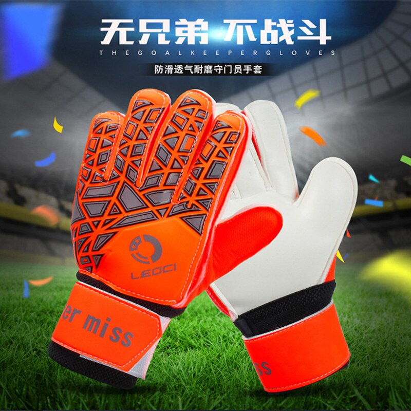 Goalkeeper Gloves with Fingersave Protection Rods Soccer Thick Latex Anti-slip Football Goalie Gloves