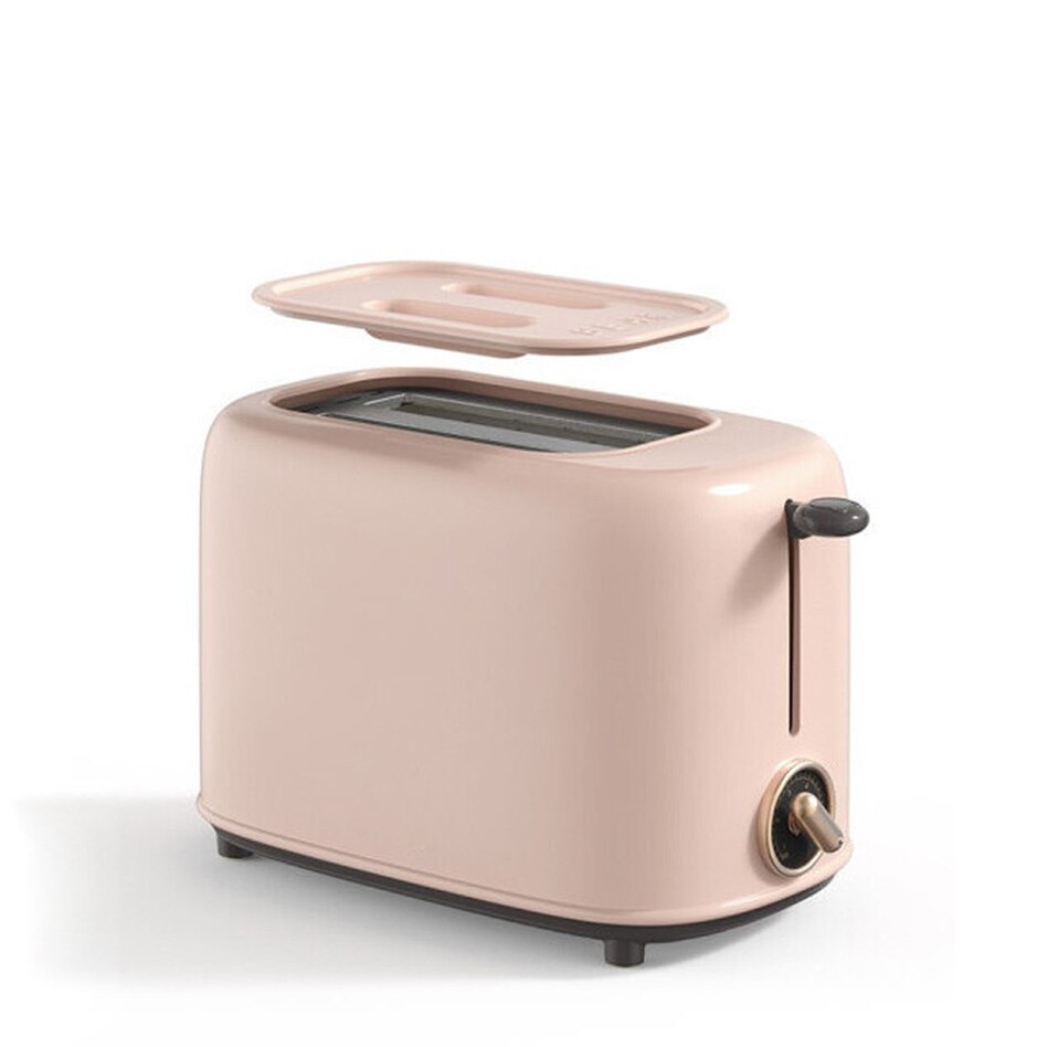 DMWD Electric Bread Toaster 6 degrees of toasting Automatic Breakfast Machine Double-side Heating Sandwich maker With Dust cover: Pink