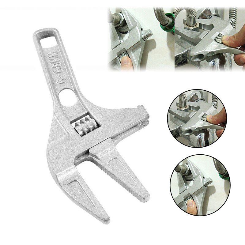 Verstelbare Zaagtand Wrench Multifunctionele Diy Wrench 6-68Mm Grote Opening Badkamer Wrench Aluminium Reparatie Tool
