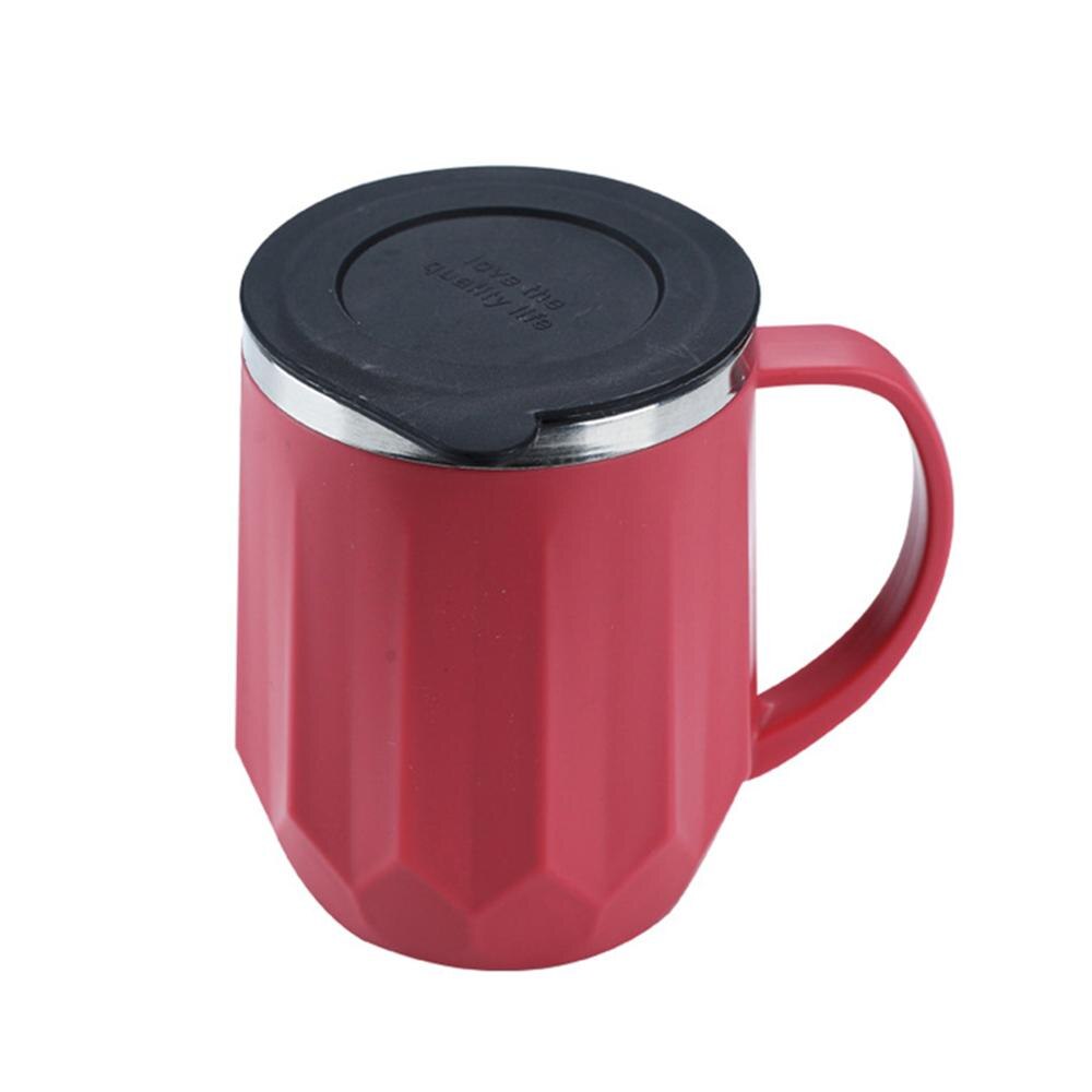 400ml Stainless Steel Thermal Mug Office Coffee Tea Mug With Lid Double Layer Seal 304 Stainless Steel Water Cup: Red