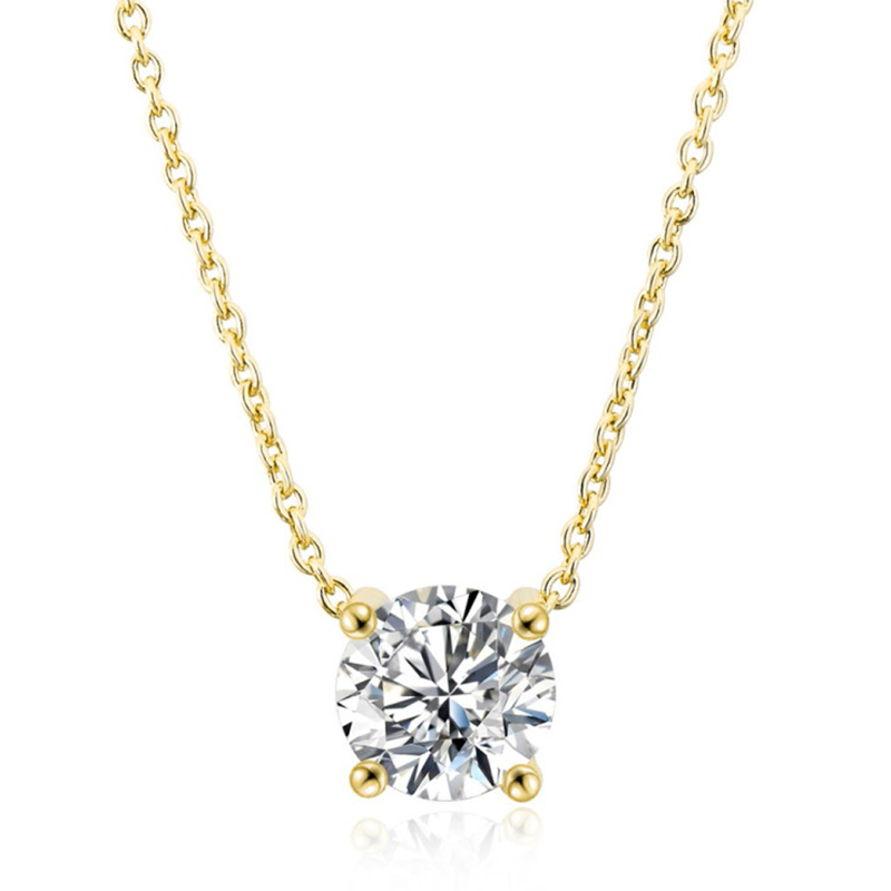 ZHOUYANG-collar clásico de circonia cúbica redonda para mujer, gargantilla de Color dorado, cadenas, accesorios de boda, joyería N415: Color amarillo dorado claro