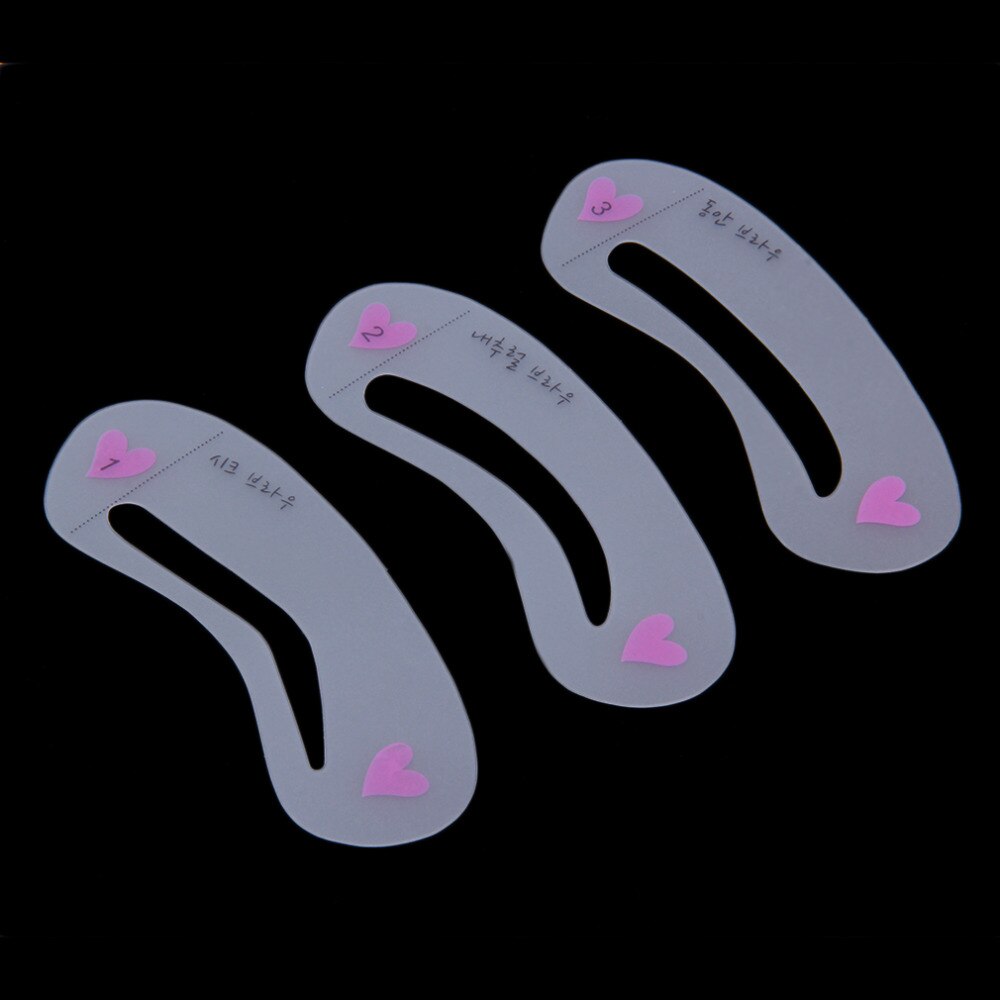 Herbruikbare 3 pcs Grooming Shaping Assistent Verzegelde Template 3 stijlen Wenkbrauw stencils Tekening Kaart Brow Make-Up Top