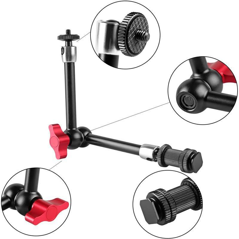 Metal 7 /11 Inch Magic Arm Articulating Magic Friction Arm Tripod Extension Arm Clamp With 14" Mount