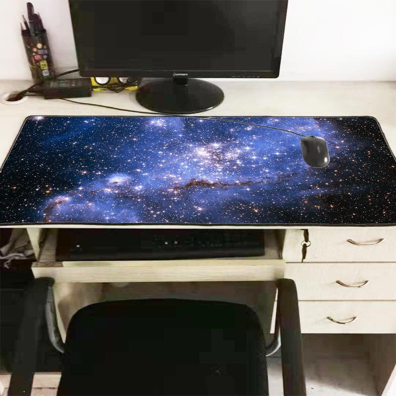 Mairuige Blue Space Large Size Mouse Pad Anti-slip Natural Rubber PC Computer Gaming Mousepad Desk Mat for LOL Cs Go DOTA2