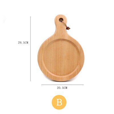 Wooden Pizza board with Hand Pizza Baking Tray Pizza Stone Cutting Board Platter Pizza Cake tray: B