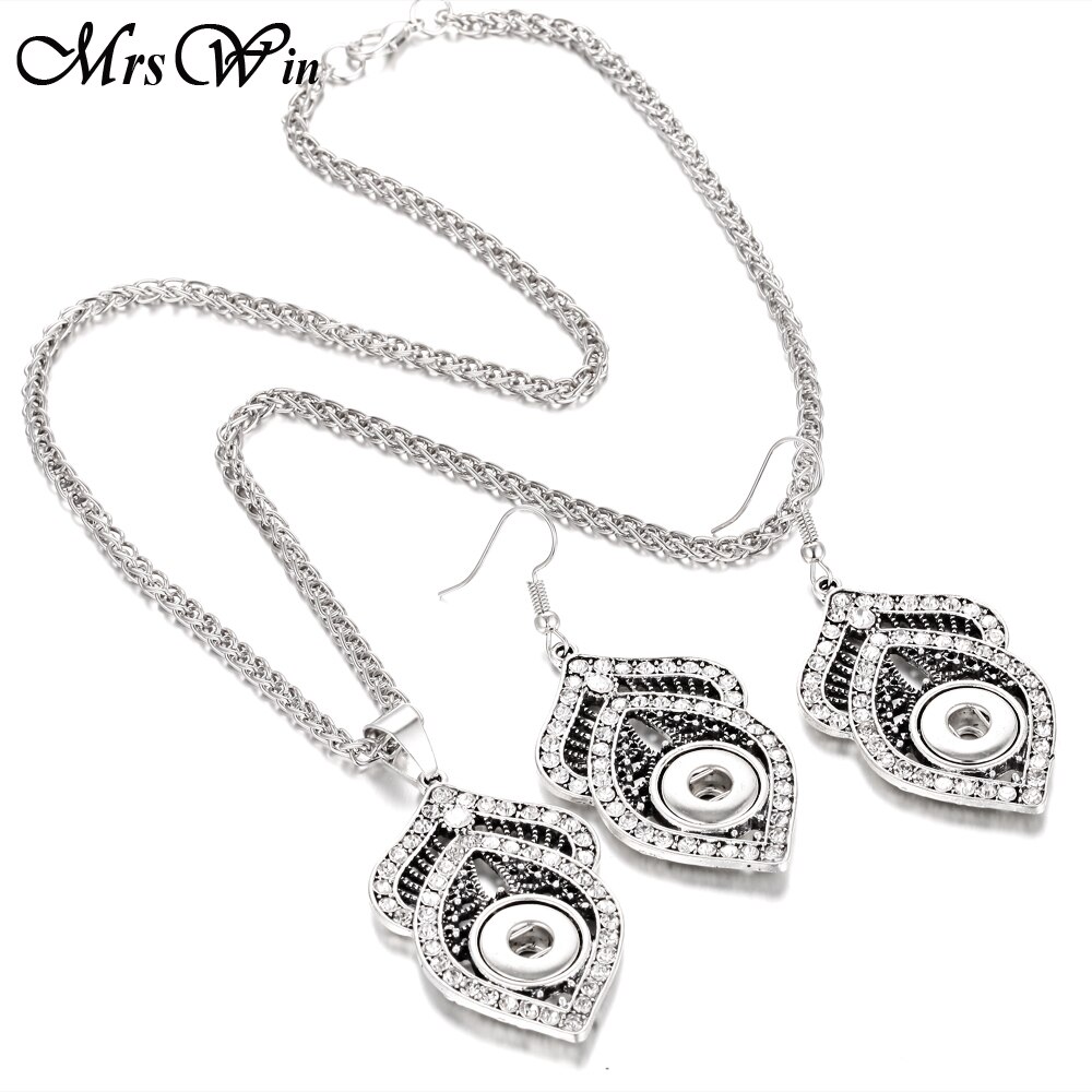 Boutons pression ensemble de bijoux paramètres cristal 12mm 18mm collier pression et 12mm boucles d'oreilles pression pour les femmes bouton pression boucles d'oreilles pendentif collier: 5