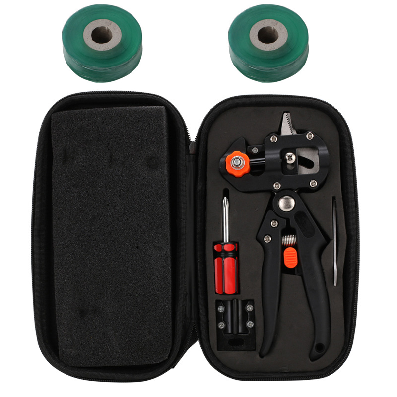 Profissional red toolbox enxertia pruner ferramenta de jardim tesouras de poda agricultura tesoura frutas árvore vacinação secateurs com fita: Verde