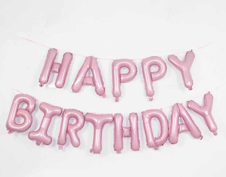 Glücklich Geburtstag Luftballons Folie Brief Ballon Geburtstag Party Dekorationen Kinder Erwachsene Geburtstag Luftballons Alphabet Ballons set: Rosa
