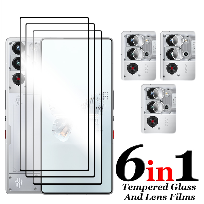 6in1 For Nubia Red Magic 10 Pro+ Glass For Red Magic 10 Pro Tempered Glass 6.85 inch Full Cover Glue HD Screen Protector