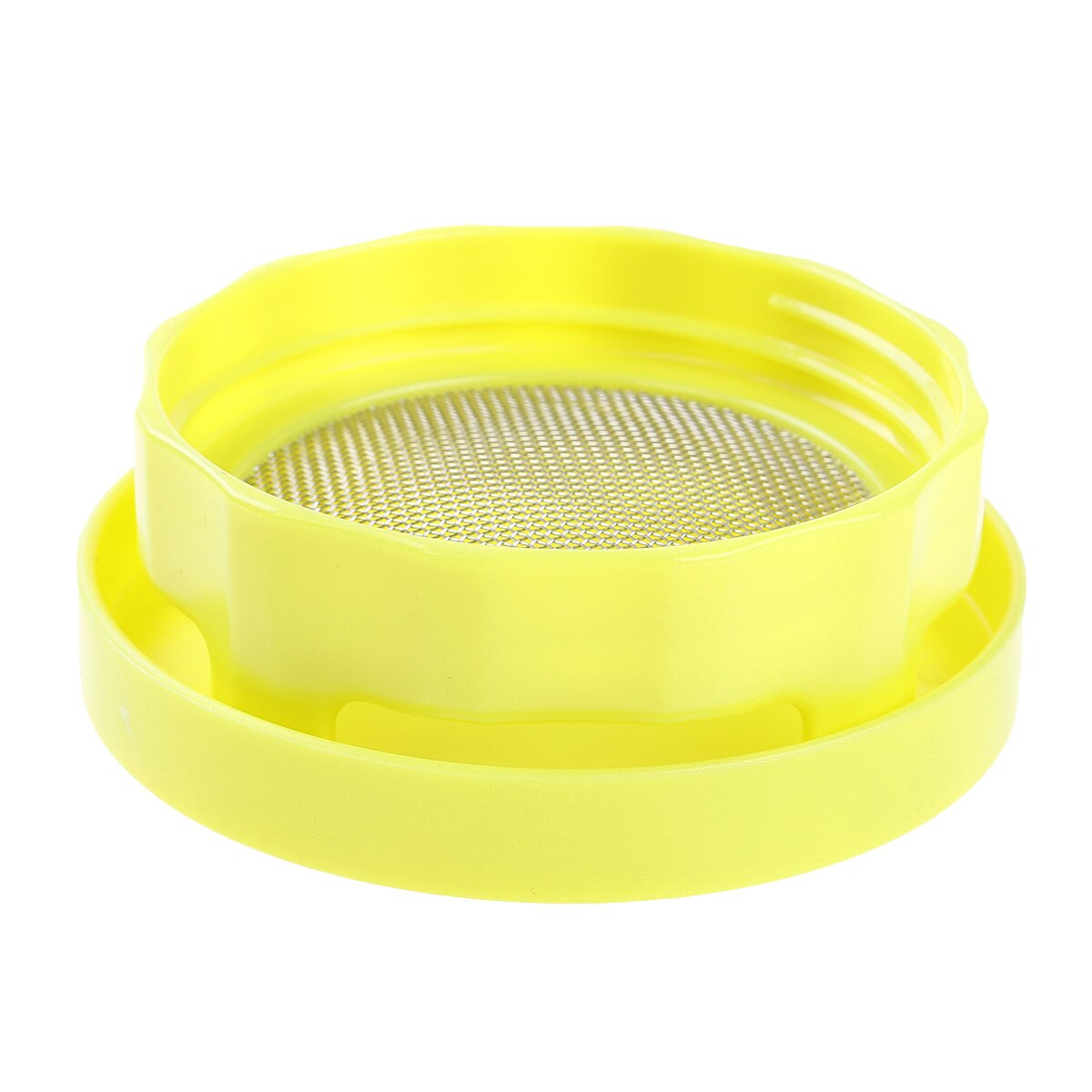Plastic Brede Mond Mason Jar Zaad Kiemen Deksels Rvs Mesh Deksels Met Plastic Water Lade Voor Maken Organische Spruit: Yellow