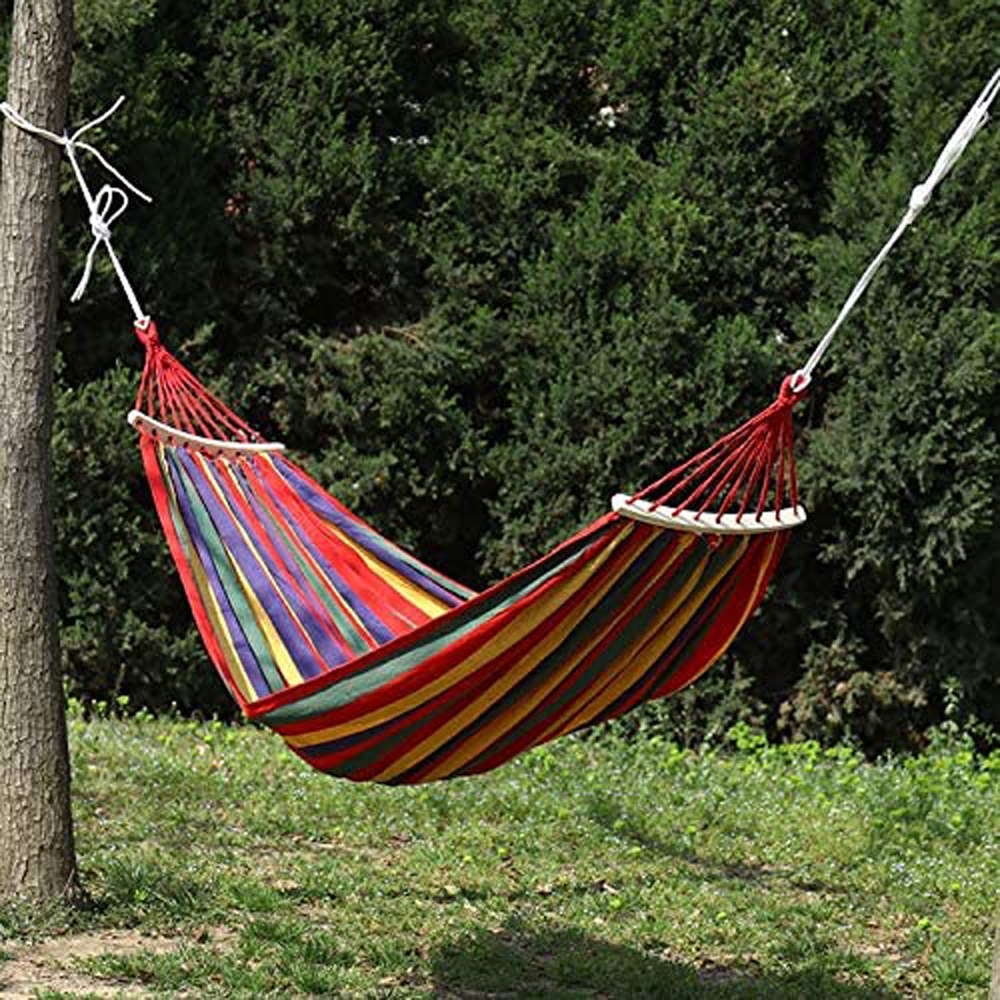 Hooru Outdoor Draagbare Hangmat Backpacken Camping Lichtgewicht Canvas Hangmatten Tuin Opknoping Bed Swing Meubels Voor Reizen