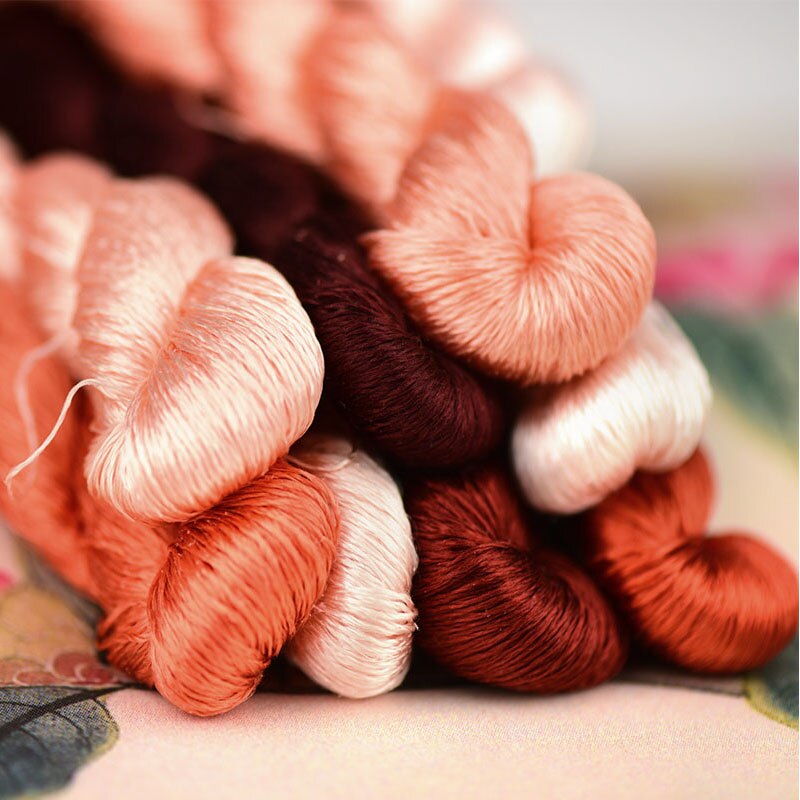 silk embroidery thread / 100% silk thread /hand embroidery embroider cross stitch/Dark orange series/13 pure colors