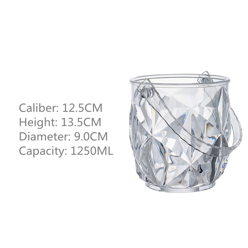 Acrylic Ice Bucket Bar KTV Plastic Ice Bucket Transparent Diamond Ice Bucket Champagne Bucket Beer Bucket: 03