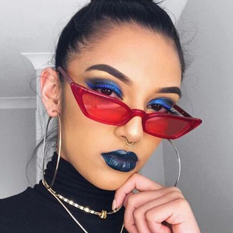 Gafas de sol con forma de ojo de gato para mujer, Estilo Vintage femeninos de anteojos de sol, con montura pequeña, UV400