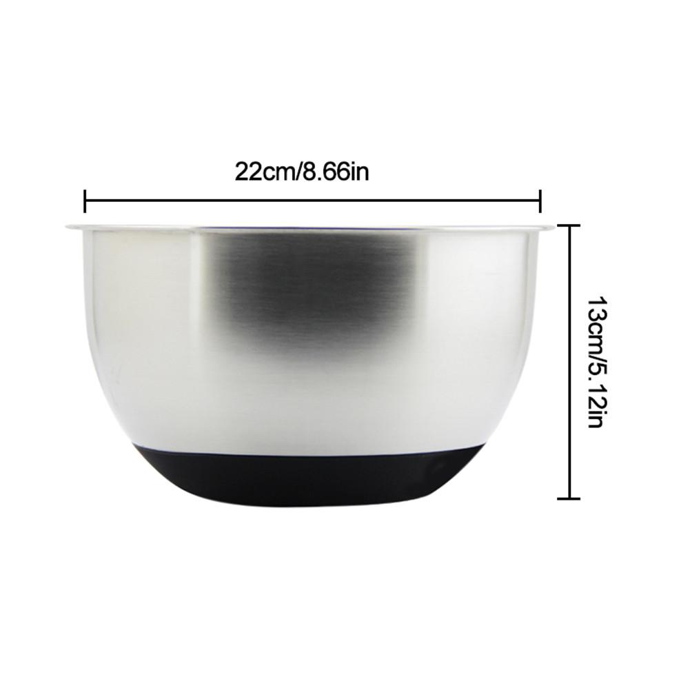 3 types Stainless Steel Mixing Bowl with Ergonomic Non-Slip Silicone Base Kitchenware Kitchen Cooking Baking Salad