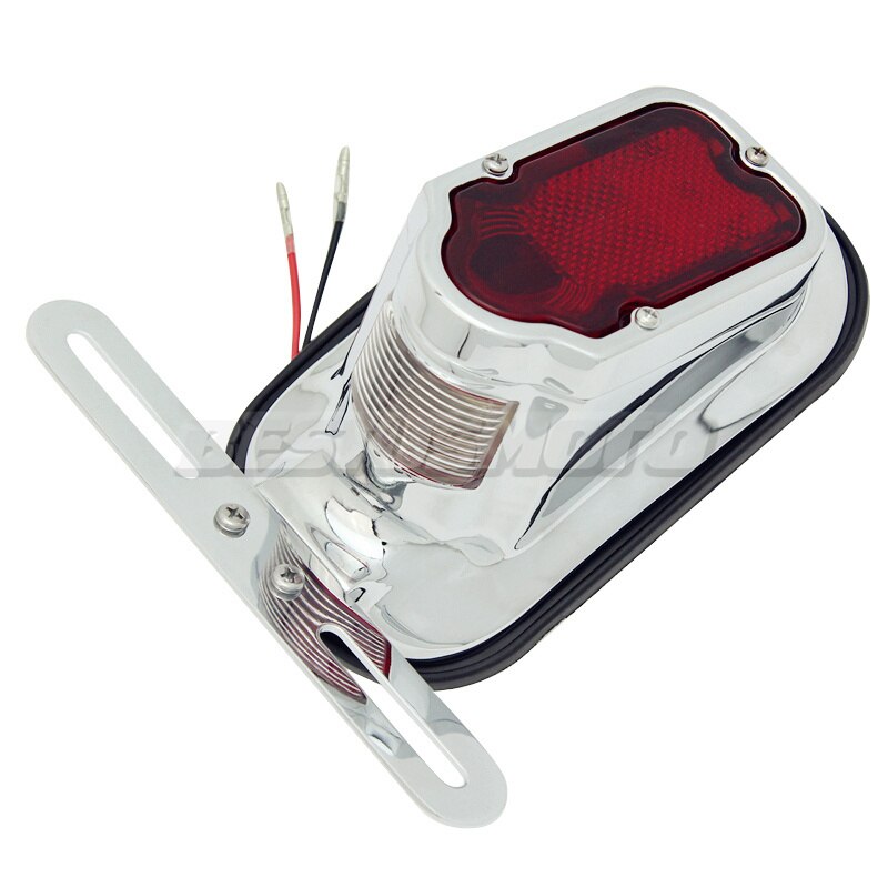 Motorfiets Aluminium Red Tombstone Achterlicht Voor Harley Chopper Bobber Custom Achterspatbord Stop Lamp W/Kentekenplaat Beugel
