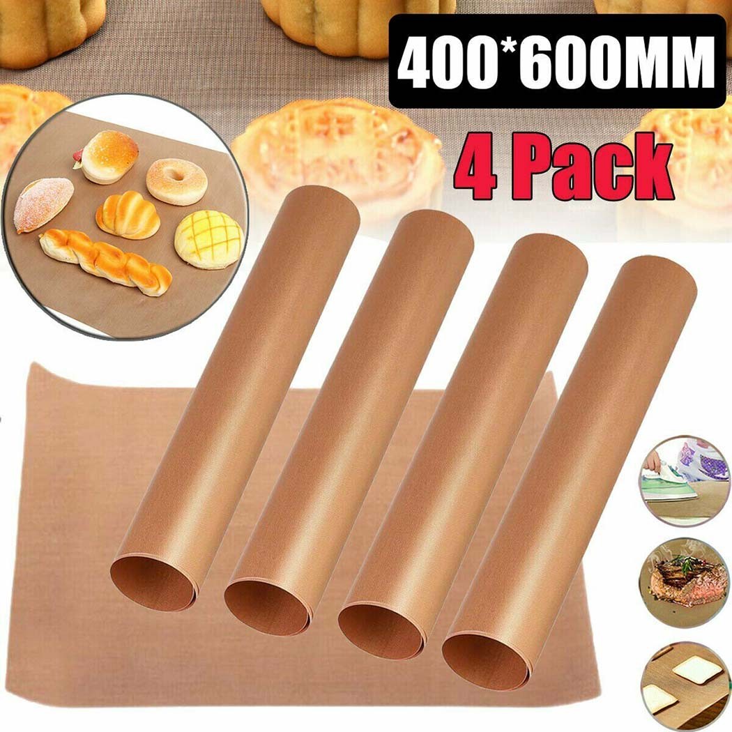 4 stk. non-stick grillmåtte, 60 x 40 cm bagepapir, grillplade, køkkenredskaber til gasgrill, trækulsfolie