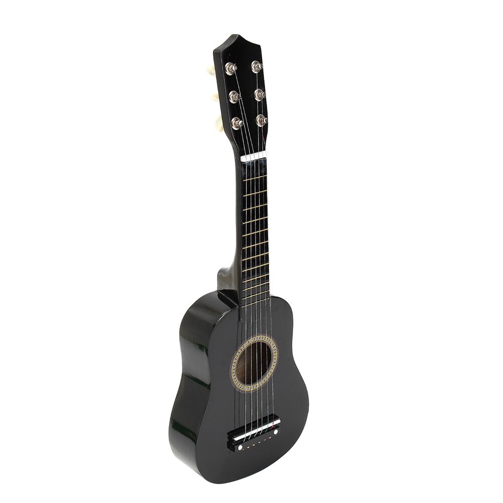 Guitarra acústica portátil de madera para niños, instrumento de tamaño pequeño, en pulgadas, Rojo: Nero