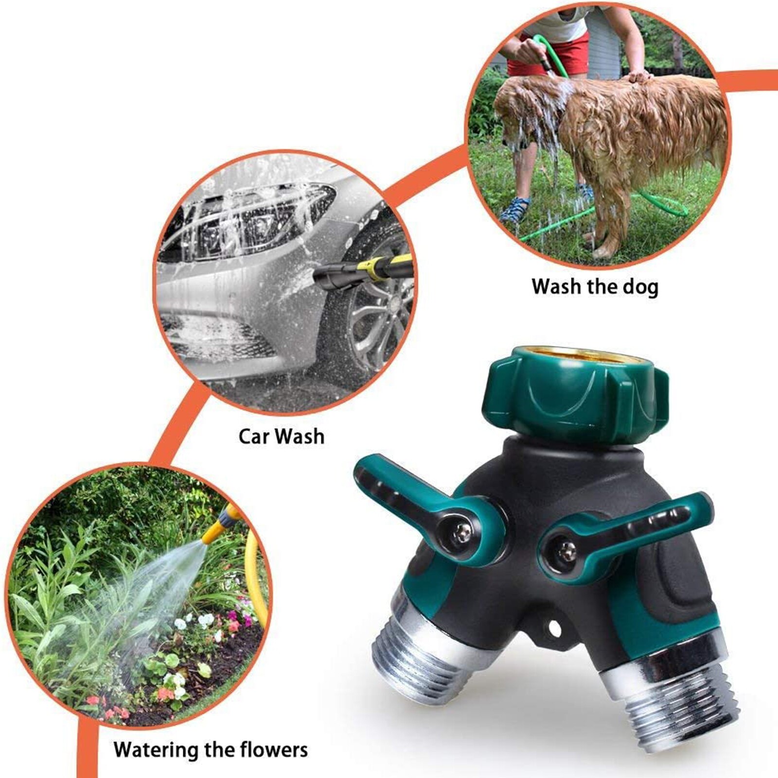 Water zware messing waterkraan splitter kff metalen behuizing slangconnector irrigatieklep kraanadapter slang pijp splitter