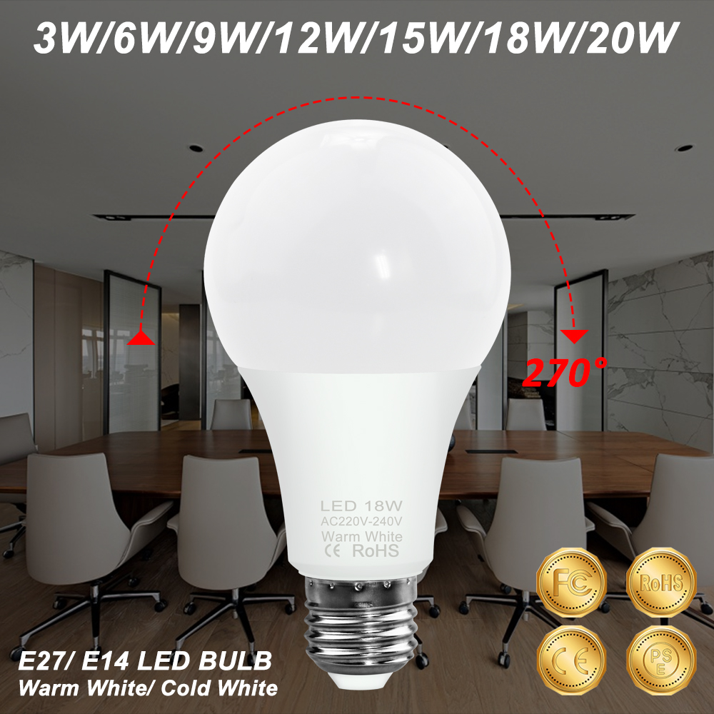 LED-lampe E27 Lampe E14 Licht Leds Chanderıer 220V Lampara 3W 6W 9W 12W 15W 18W 20W Für Wohnzimmer Energiesparende 240V Bombilla