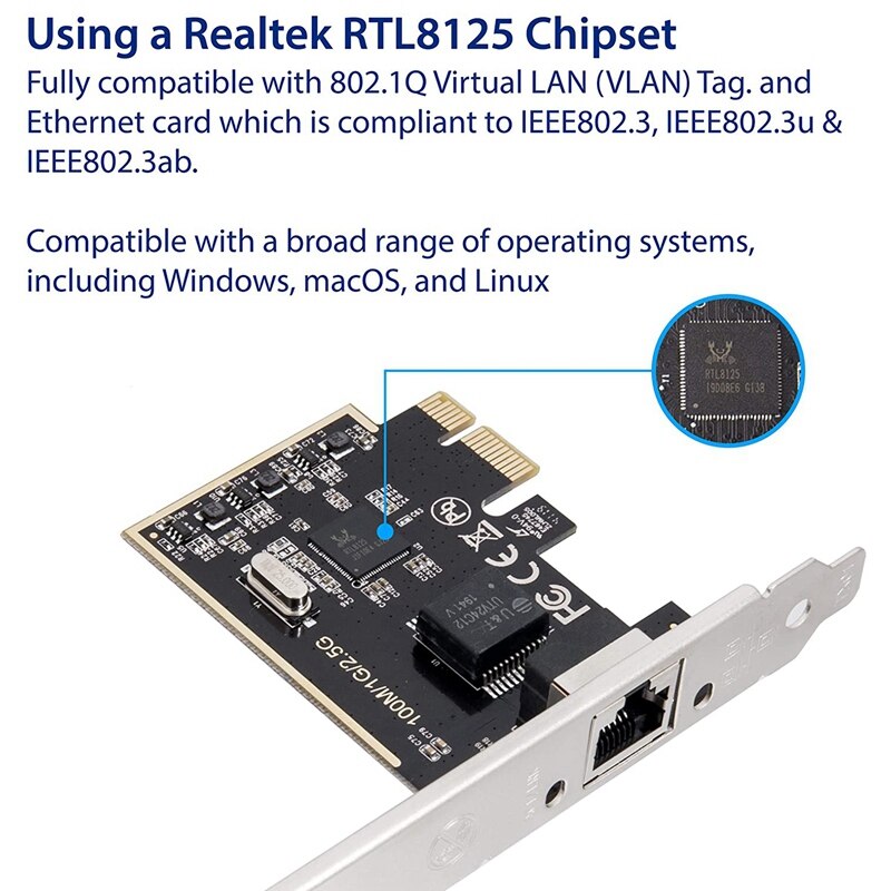 2.5 Gigabit Ethernet Pci Express Pci-E Netwerkkaart 10/100/1000/25000 Mbps RJ45 Lan SI-PEX24059