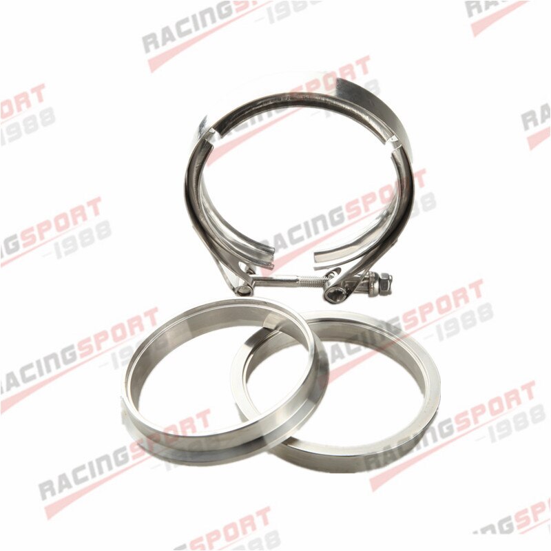 2.5 Inch 64mm V-Band Clamp & Flange Set - 304 Stainless Steel For Exhaust Pipes 797479