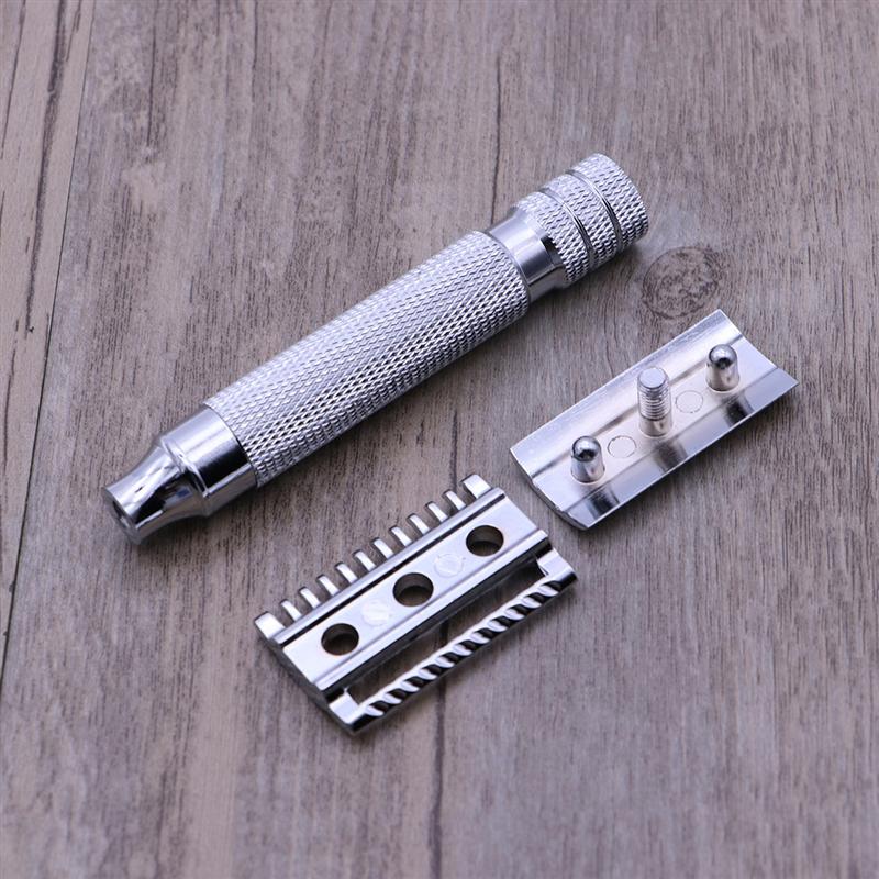 2 Patterns Double Edge Safety Razor Stainless Steel Shaving Razor For Men