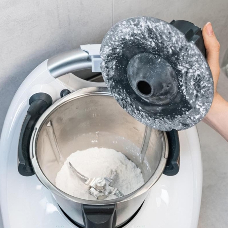 Blandeskålreduksjonsverktøy hvitløksknuser med sprutbeskyttelse passer til thermomix  tm31