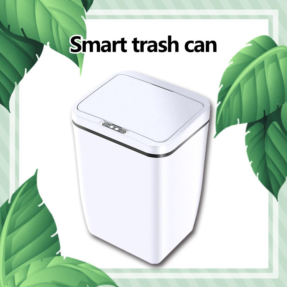 Slimme Sensor Prullenbak Voor In De Keuken En Badkamer Met USB Oplader Usb Charging Smart Sensor Garbage Wit