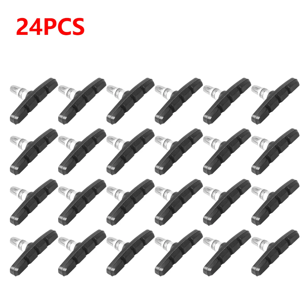 30-1Pcs Durable Bicycle Silent Brake Pads Cycling V Brake Holder Shoes Blocks Rubber 60MM Bike Parts For Mountain Folding Bikes