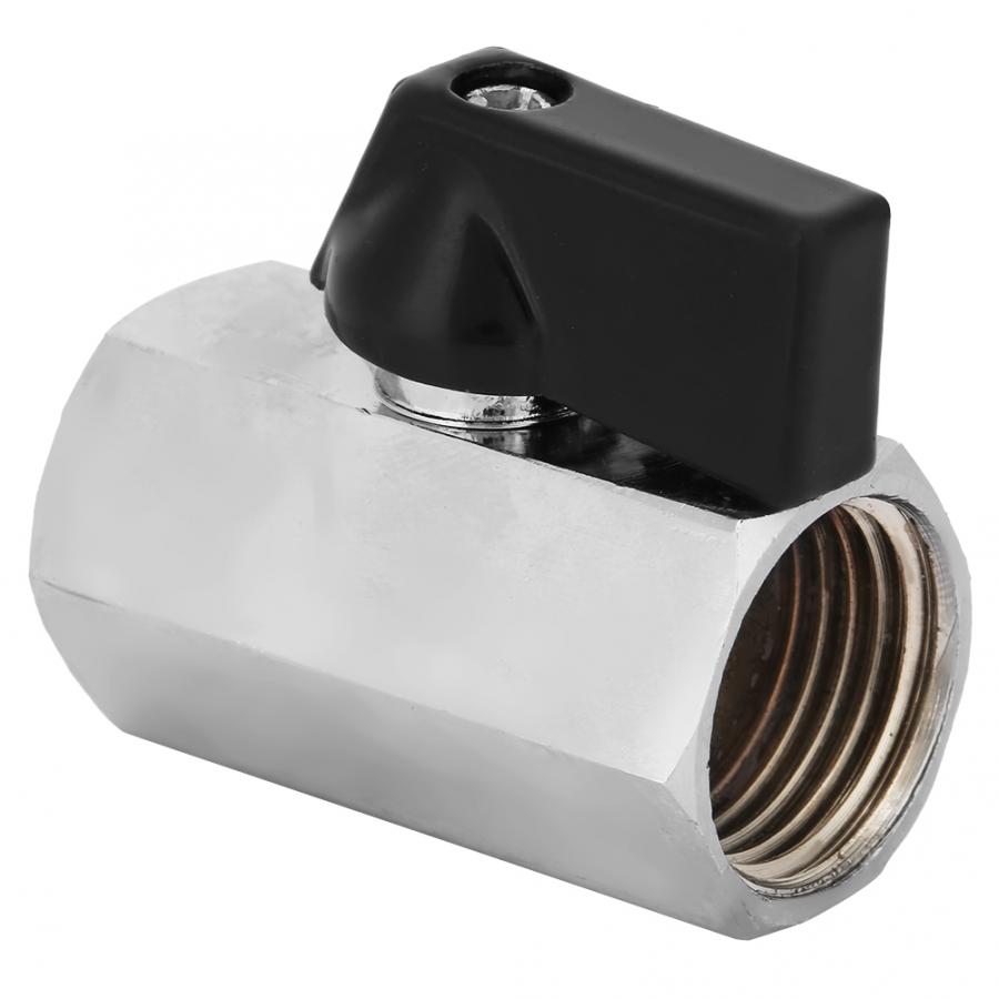 Mini válvula esférica de bronze, válvula cromada fêmea x fêmea npt com alça, válvula magnética elétrica de 1/2 polegadas