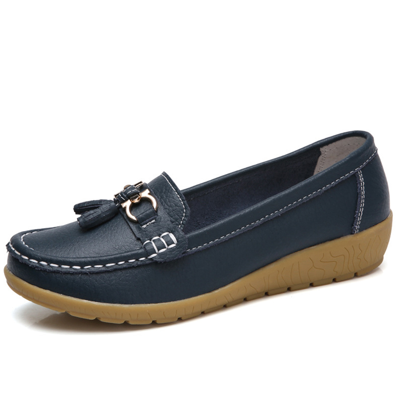 Scarpe da donna Mocassini da infermiera Scarpe Classiche Appartamenti Zapatos Mujer Scarpe basse comode da donna Calzature da donna in pelle casual bianche: Cachi / 39