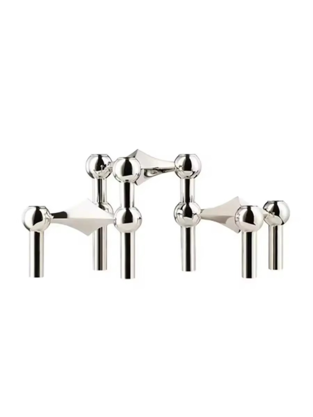 Metal Molecular Structure Candle Holder Nordic Silver Candlestick Centerpiece Living Room Decoration Home Decore Candelabra
