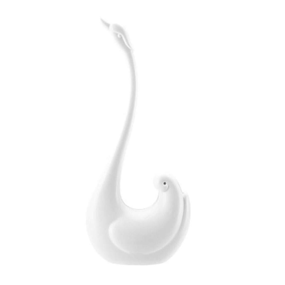 Soporte de escritorio para anillo de elefante y Cisne, estante de exhibición de joyería, organizador decorativo para manualidades de modelado de melamina, color blanco: Swan