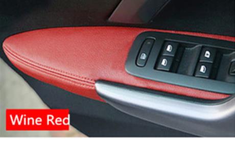 4 stk / sæt mikrofiber front / bagdørpaneler armlæn læderbetræk beskyttelsesbeklædning til peugeot med monteringsbeslag: Rød