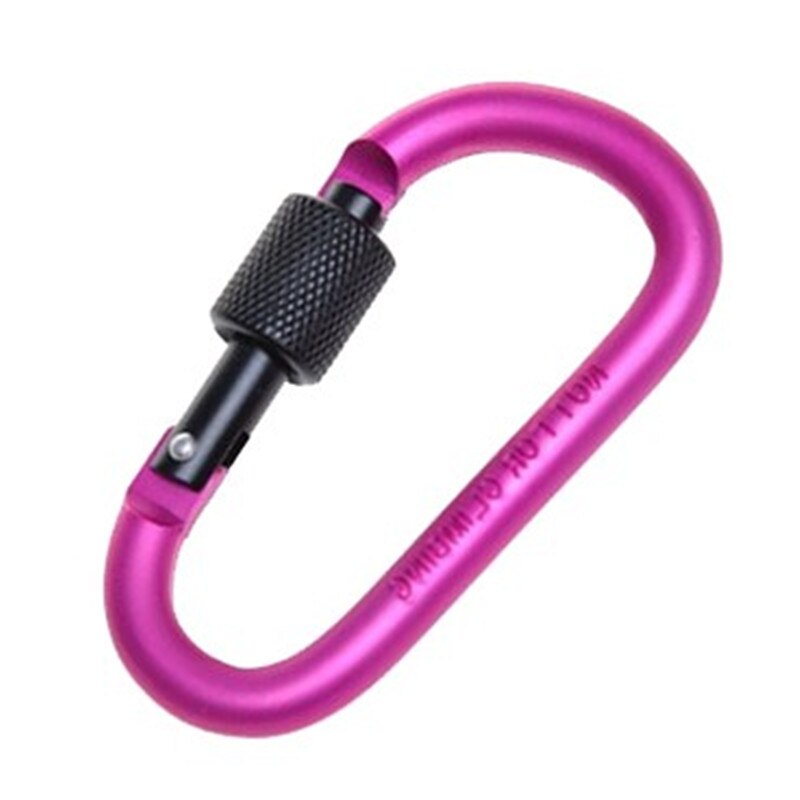 Karabijnhaak clip aluminium karabijnhaak multitool survival klimmen karabijnhaak sleutelhanger sleutel d-vorm schroefslot fleshaak hangend: Paars