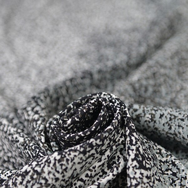 Tela de seda pura crepé de chine, 17momme, 135cm de ancho, mini estampado de manchas, SCDC1194