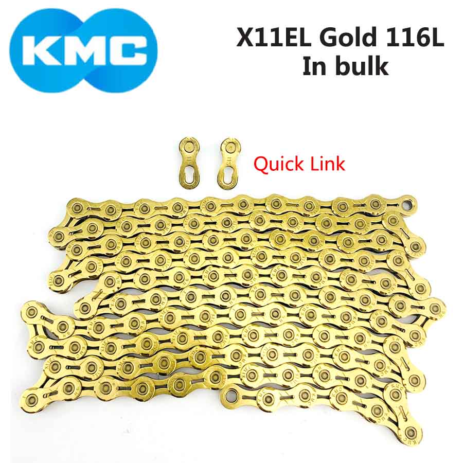 Kmc X11EL Fietsketting 116L 11 Speed Fietsketting Met Quick Link Goud Bulk Voor Berg/Rrod Fiets onderdelen Gouden Ketting