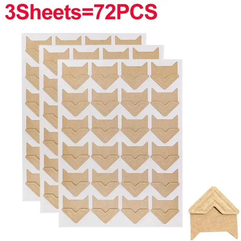 24/240 Uds. Álbumes de fotos pegatinas de esquina pegatinas de papel Kraft de esquina Vintage Scrapbooking DIY álbumes de fotos decoración pegatinas: Gris claro
