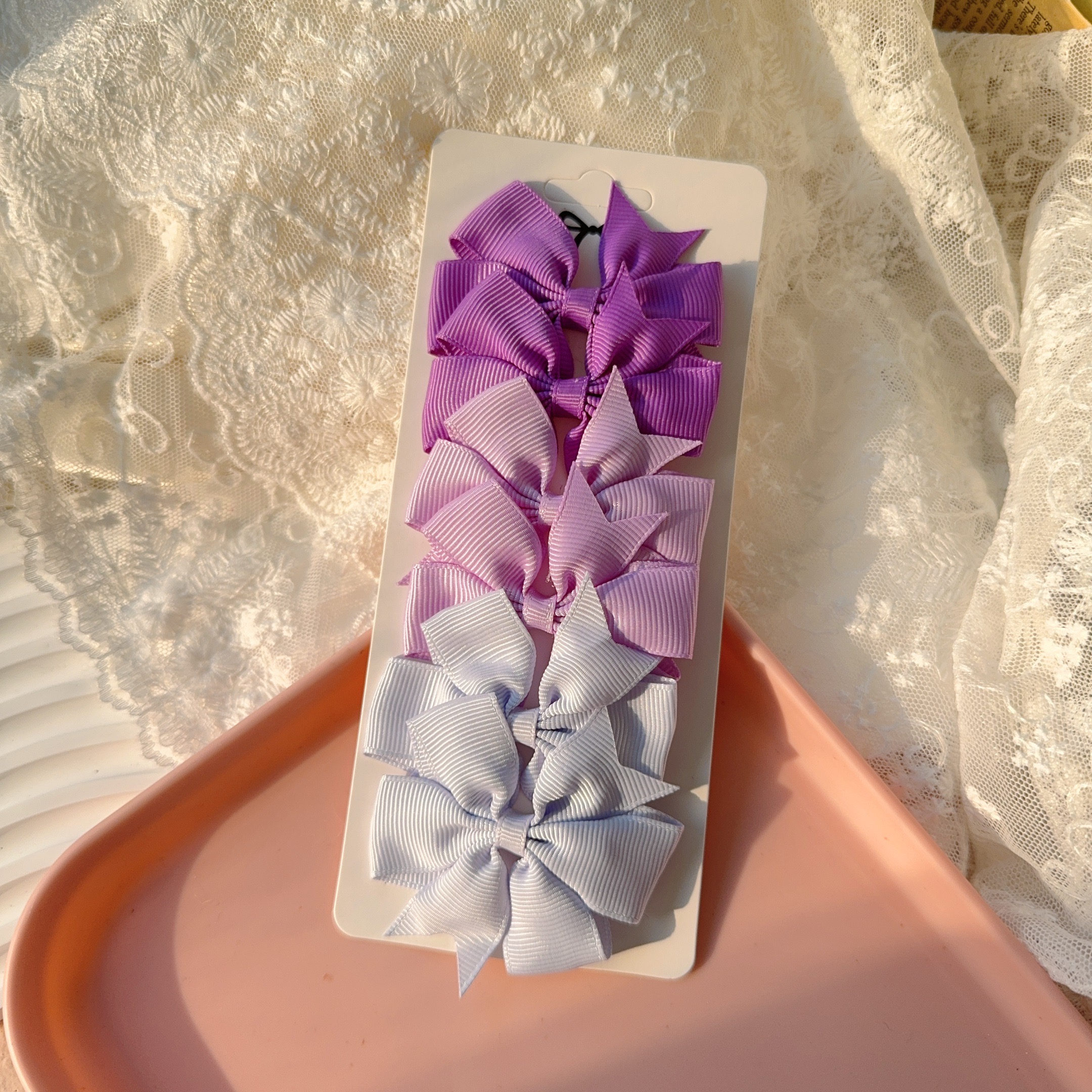 6-10 Uds. Pinzas para el cabello con lazo bonito para niñas, pinzas para el pelo con lazo colorido, pasadores hechos a mano, accesorios para el cabello para niños