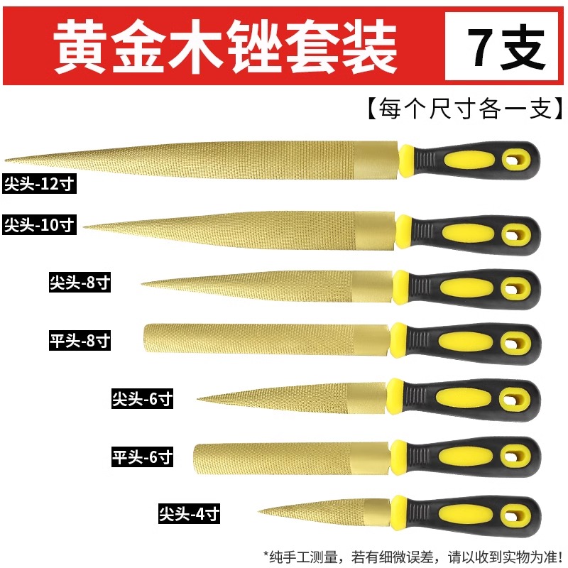 Pilnik robić obróbki drewna, mały pilnik drewniany, pilnik mieszany o grubych zękawaler, płaski półokrągły zestaw narzędzi robić szlifowania twardego drewna: czarny