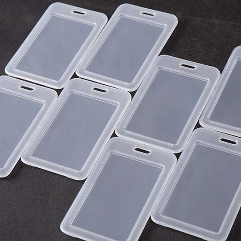 1pc Simple Transparent Plastic Name Card Cover Clear Business Office Students Nurse Credit ID Card Badge Holders Accessories