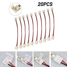 20PCS PCB To PCB Connector Adapter For 3528 2 Pin Single Colour LED Strips LED Lights Strip 2 Pin Connector Wire