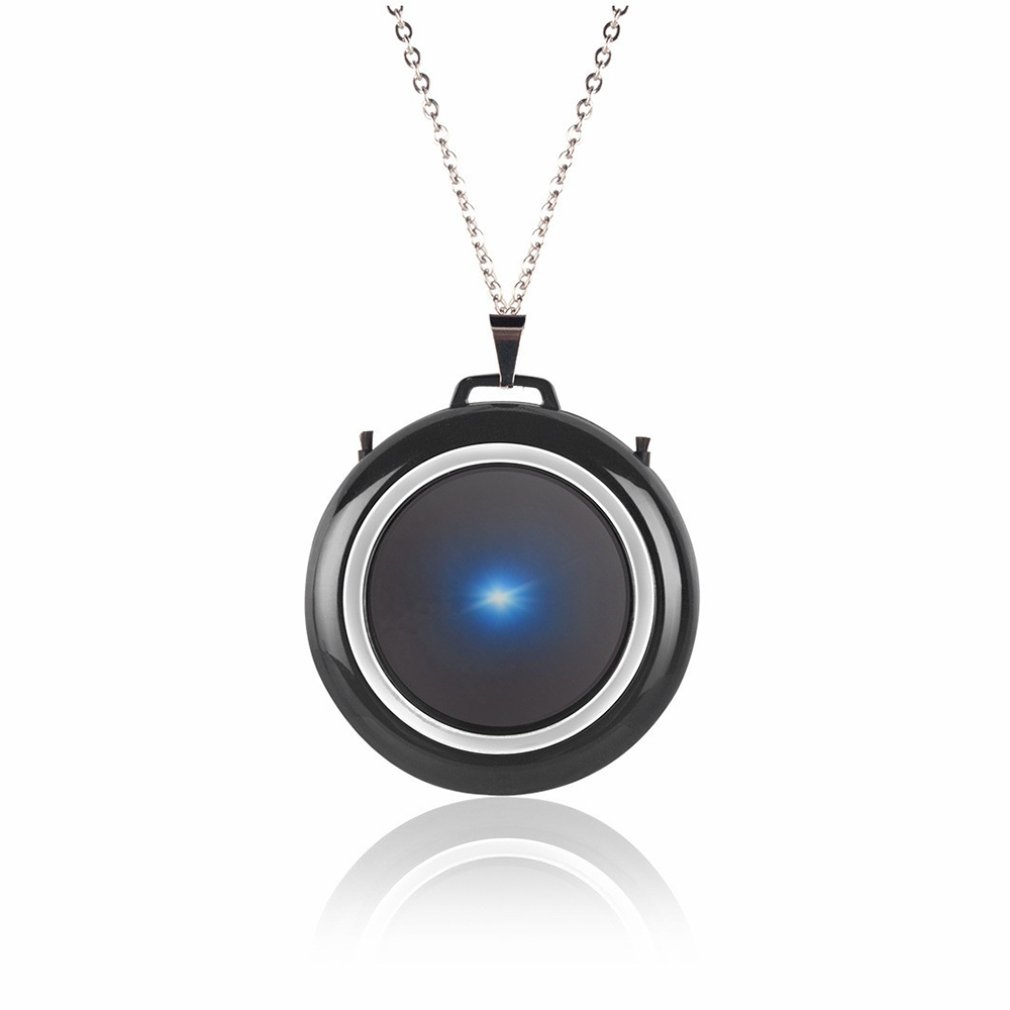 Usb Draagbare Draagbare Luchtreiniger Persoonlijke Mini Ketting Negatieve Ionen Luchtverfrisser-Geen Straling Laag Geluidsniveau Voor Volwassenen kid: Black