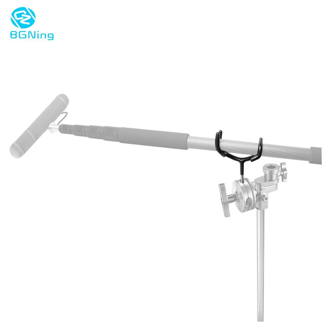 Bgning metall mikrofon boom pole boompole stödhållare inspelningsfäste boompole hållare för c-stativ mikrofonstativ