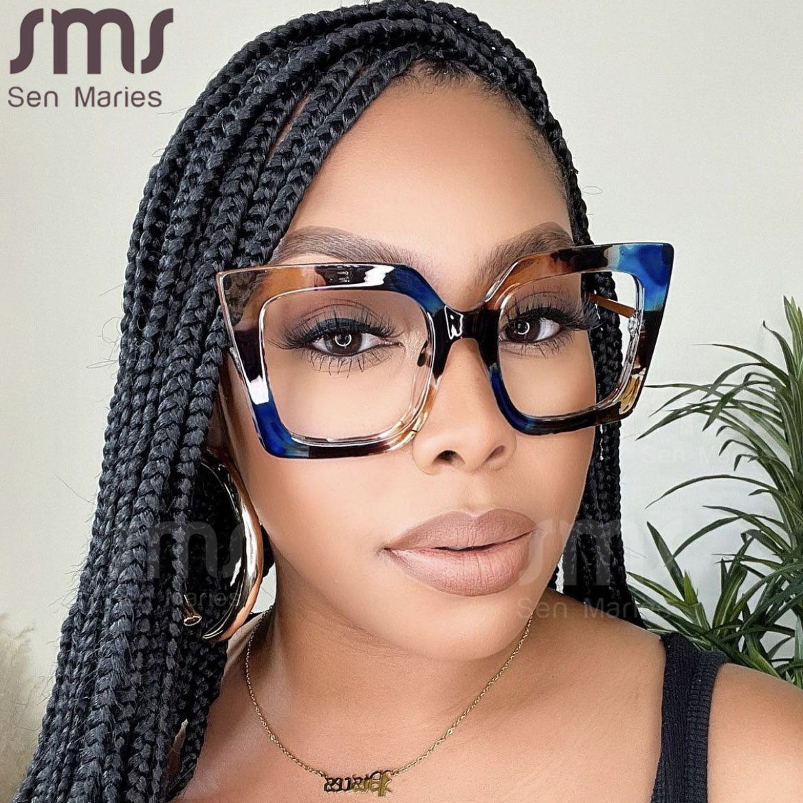 Gafas cuadradas de Estilo Vintage para hombre y mujer, lentes ópticas con montura transparente, no Anti luz azul