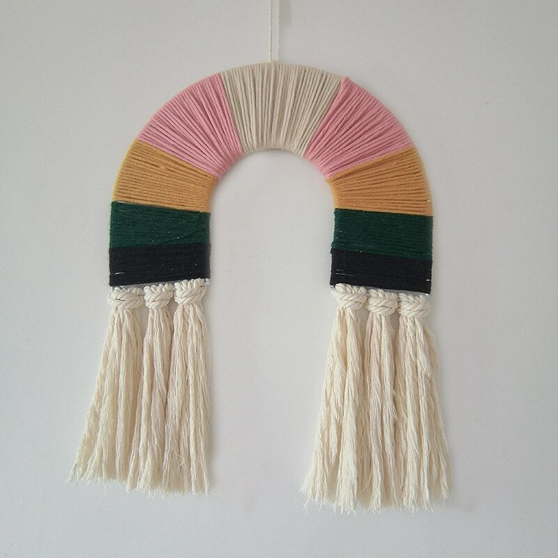Nordic Stijl Opknoping Muur Decor Handgemaakte Kwekerij Rainbow Kids Bumpers Baby Wieg Tent Hanger Kamer